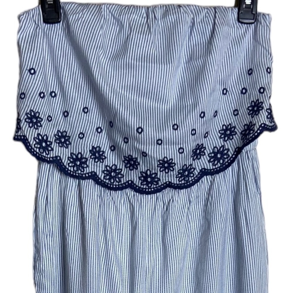 NEW Japna Strapless Blue/White Striped Strapless Jumpsuit size Medium - Picture 4 of 6